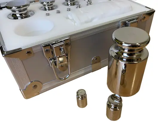 Click Here To Enlarge This Photo Of BOXED SET OF STAINLESS STEEL CALIBRATION TEST WEIGHTS 1 KG TO 1 G