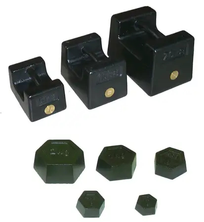 Click Here To Enlarge This Photo Of DISCOUNT PREMIER QUALITY METRIC IRON HEX & BAR CALIBRATION TEST WEIGHTS